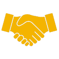 handshake icon orange