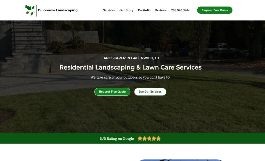 DiLorenzo Landscaping website design