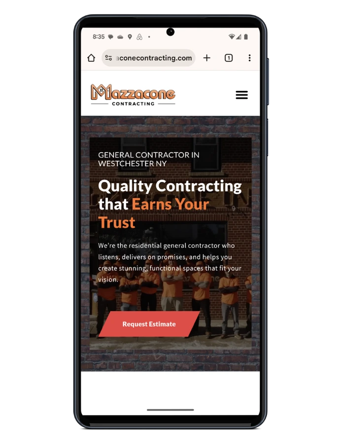 seo general contractor mobile website