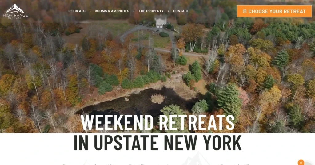 high range retreat website hero section designed, built and managed by Pillar Digital Marketing